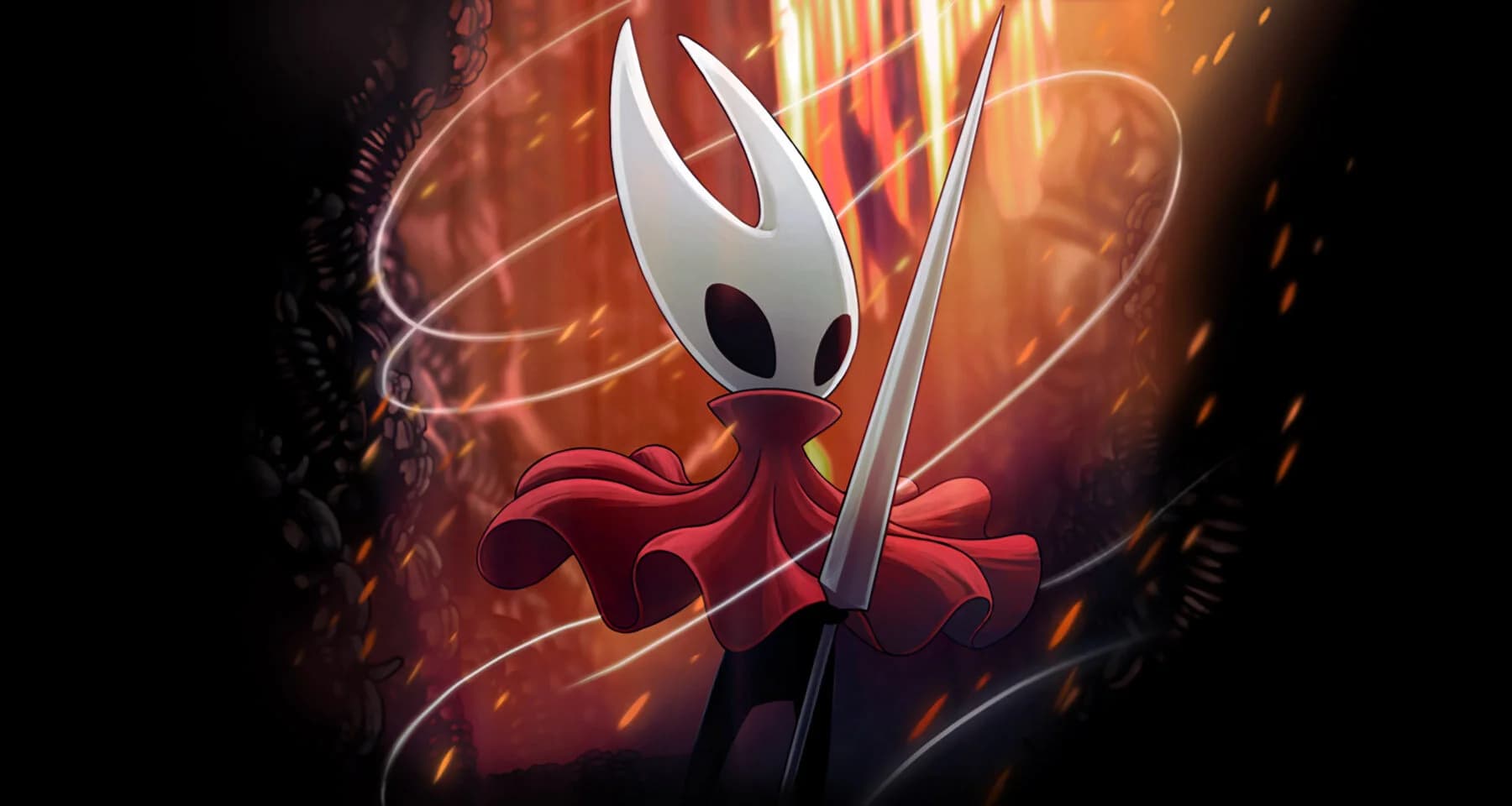 Official Hollow Knight: Silksong key art featuring Hornet in Pharloom