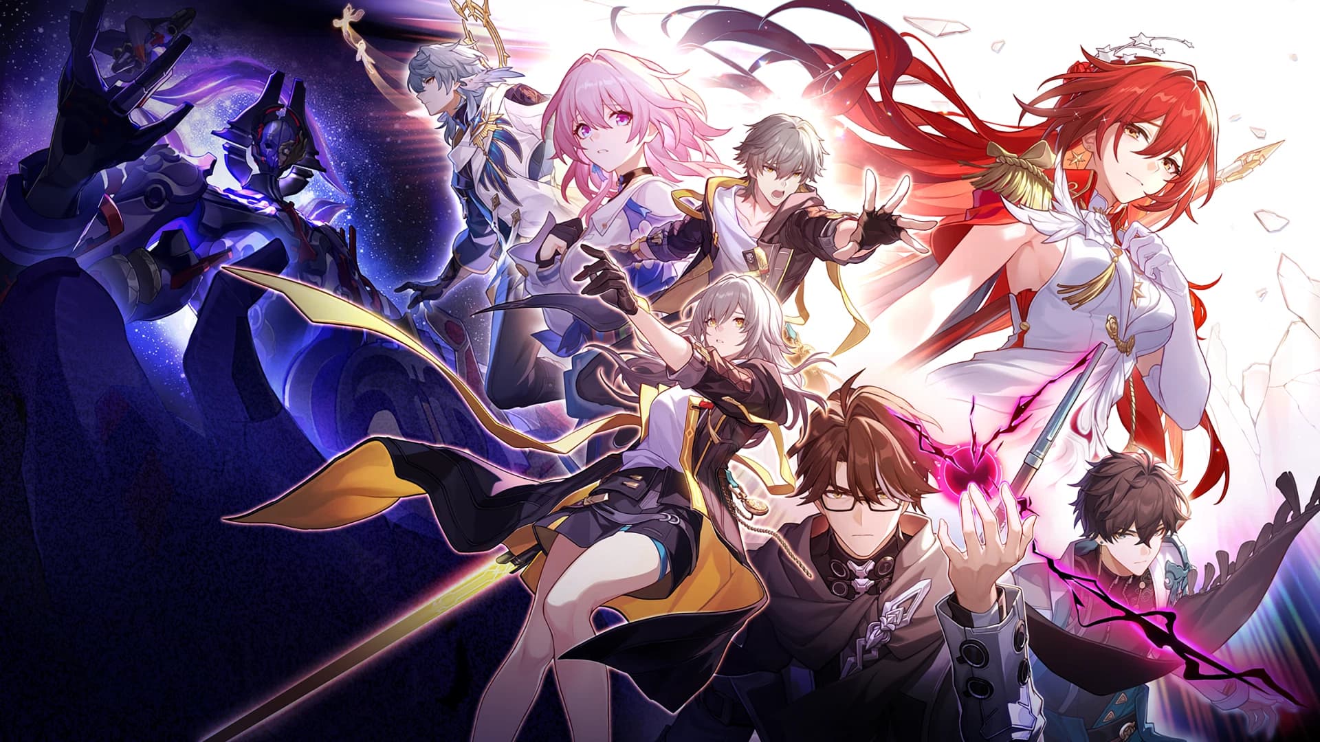 Official Honkai: Star Rail Version 4.4 key visual featuring Himeko and the Astral Express crew
